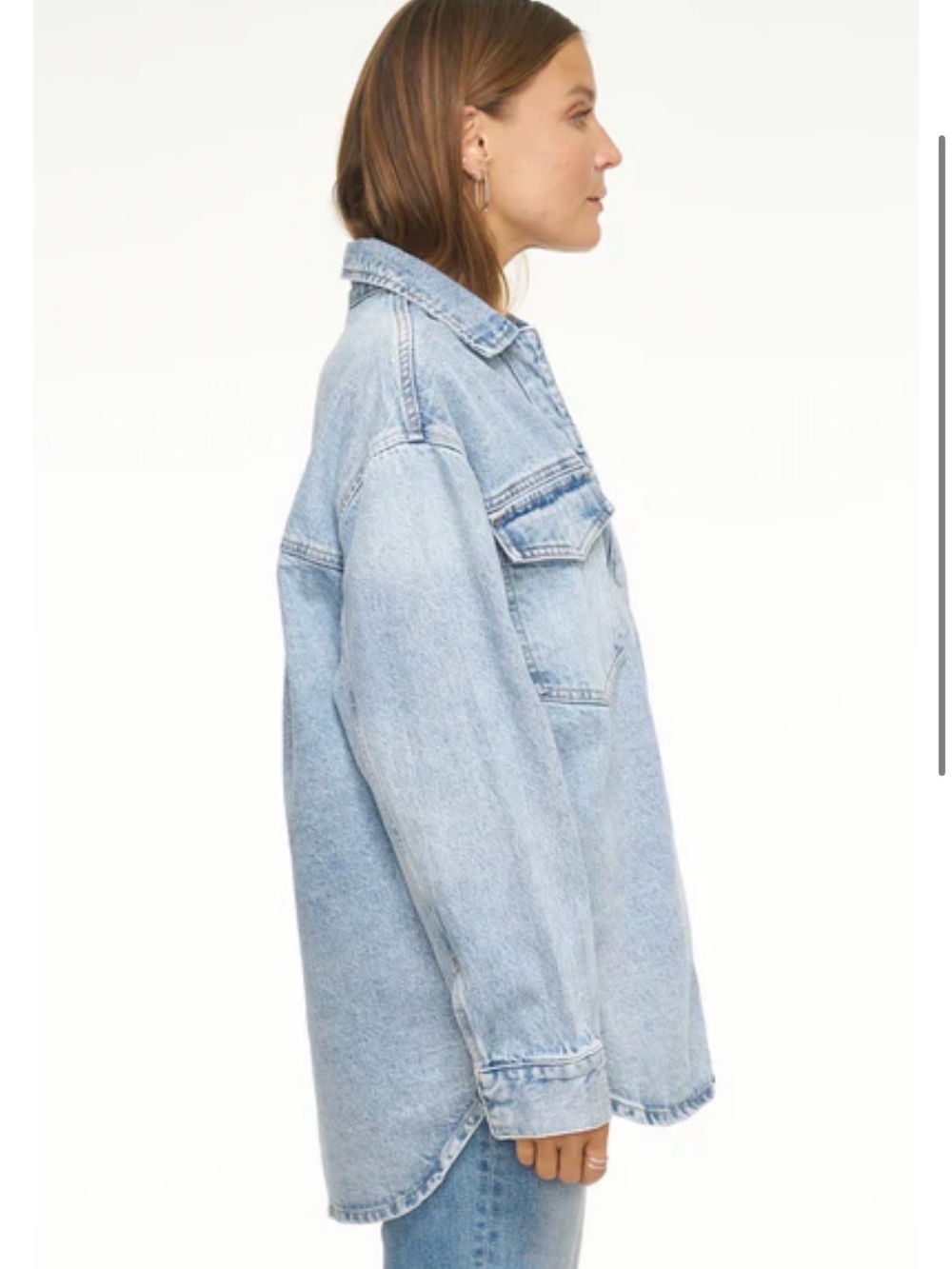Pistola Mandy Oversized Denim Shacket. Size M. 100% natural fibers. - Picture 2 of 11